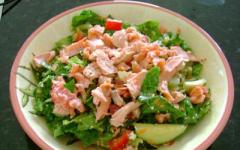 Salad salmon: resep