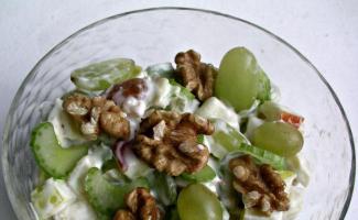 Salad Waldorf: resep, bahan Mengolah sayuran dan buah-buahan